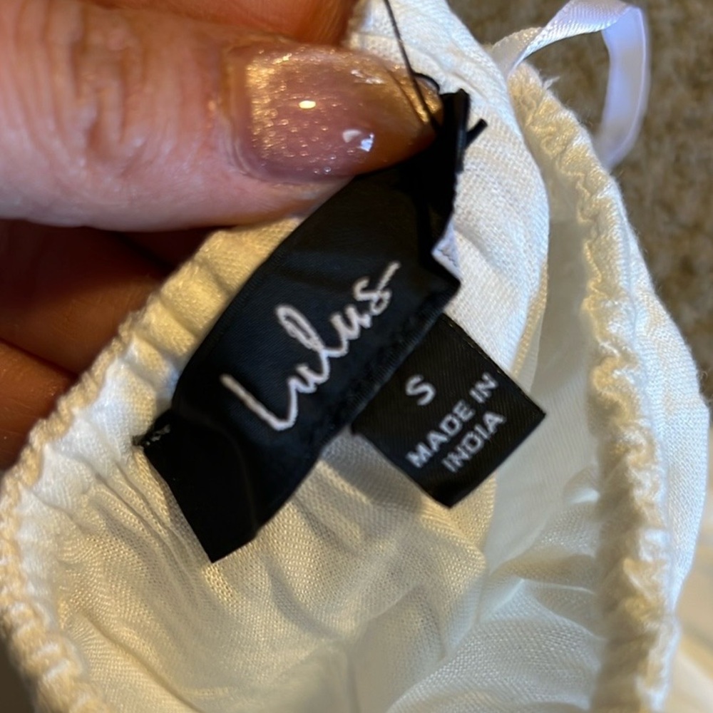 NWT Lulu's White Halter Mini Sundress - Picture 7 of 9
